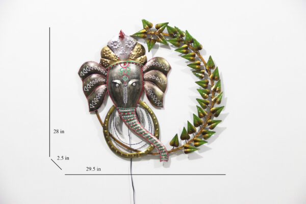 Attractive Religious Metal Ganesh Wall Art With LED for your Home & Office Decor