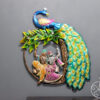 Amazing Peacock Wall Art With LED | Radha Krishna Art for Home & Office Decor