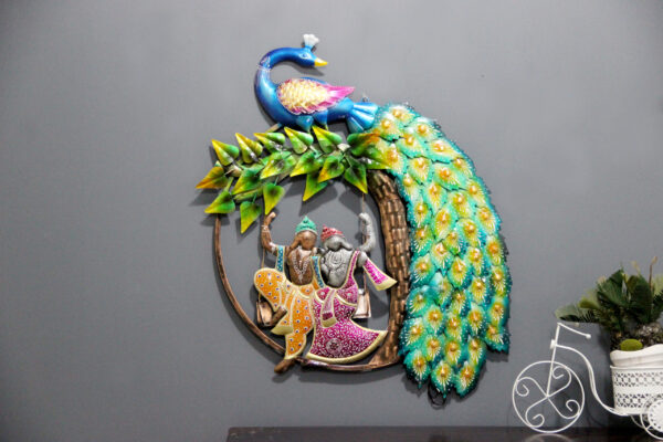 Amazing Peacock Wall Art With LED | Radha Krishna Art for Home & Office Decor