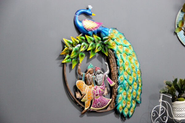 Amazing Peacock Wall Art With LED | Radha Krishna Art for Home & Office Decor