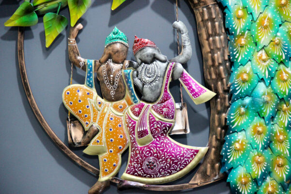Amazing Peacock Wall Art With LED | Radha Krishna Art for Home & Office Decor