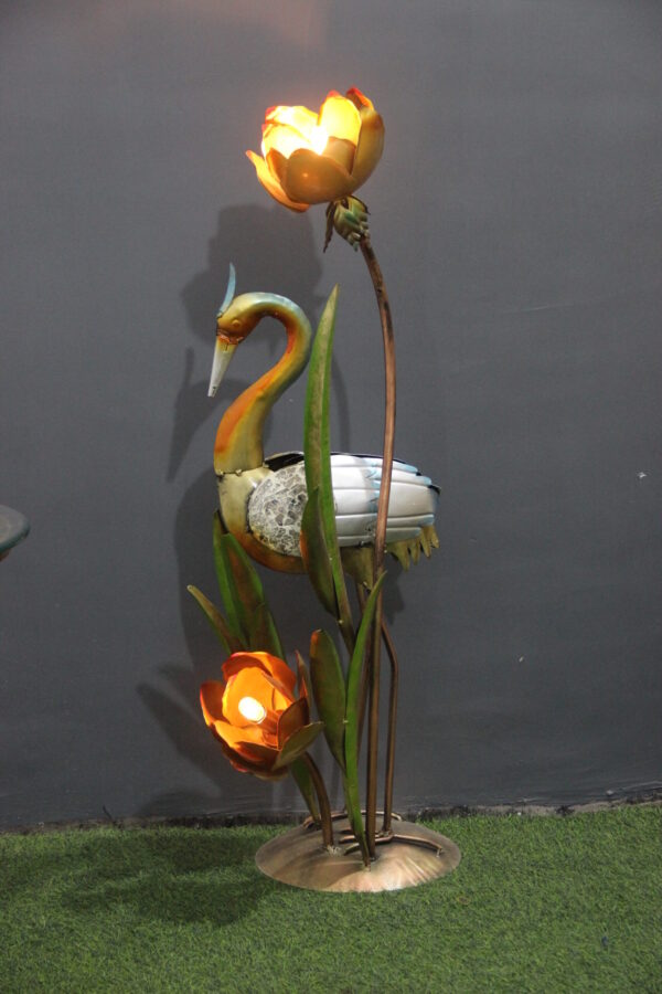 Exclusive Metal Swan & Flower With LED | Beautiful Swan Decor to Enhance the Appreance of your Home