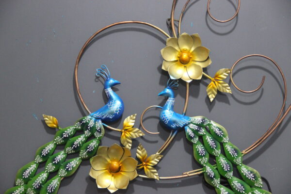 Metal Peacock Wall Art With LED