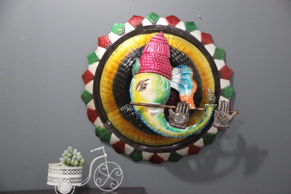 Metal Multicolour Ganesha Wall Art