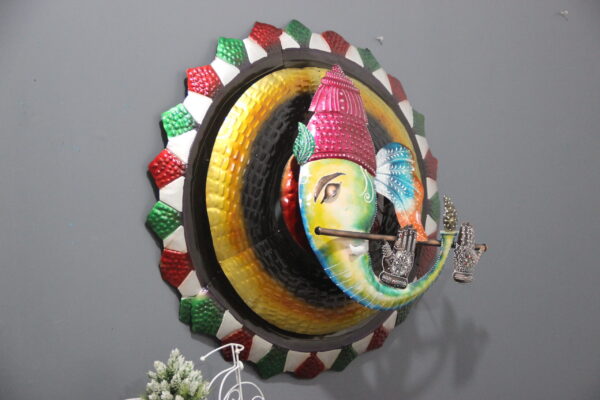 Metal Multicolour Ganesha Wall Art