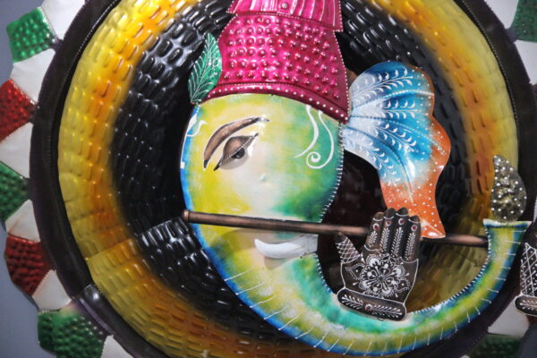 Metal Multicolour Ganesha Wall Art