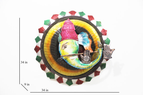 Metal Multicolour Ganesha Wall Art