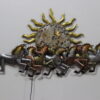 Metal 7 Running Horse Wall Art With Sun Art