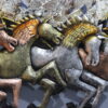 Metal 7 Running Horse Wall Art With Sun Art