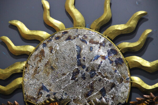 Metal 7 Running Horse Wall Art With Sun Art