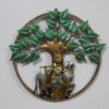 Metal Krishna with Tree Wall Art