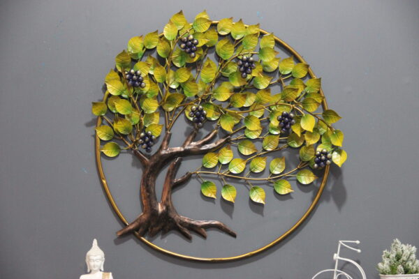 Metal Tree Wall Art In Green Colour
