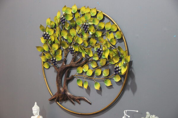 Metal Tree Wall Art In Green Colour