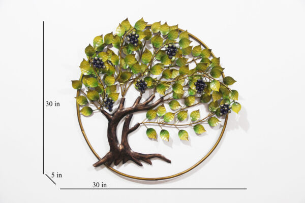 Metal Tree Wall Art In Green Colour