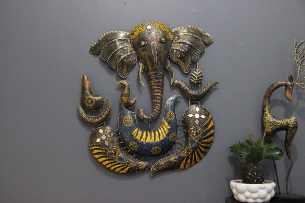Stunning Metal Ganesha Wall Decor
