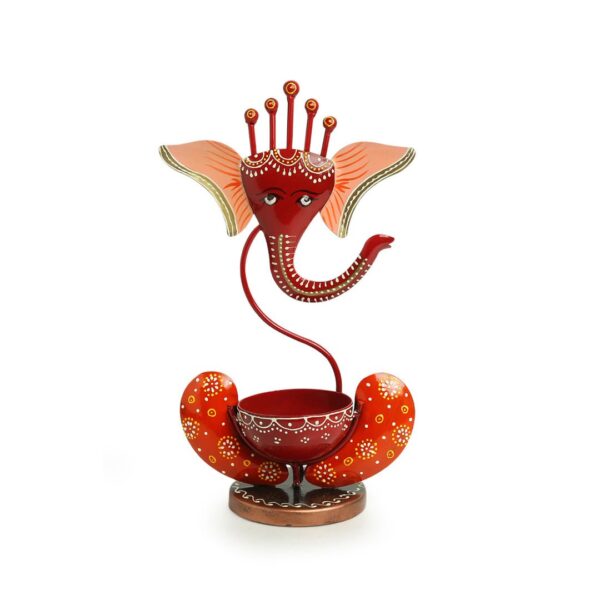 Ganesha Hand Painted Metal Tea-Light Holde